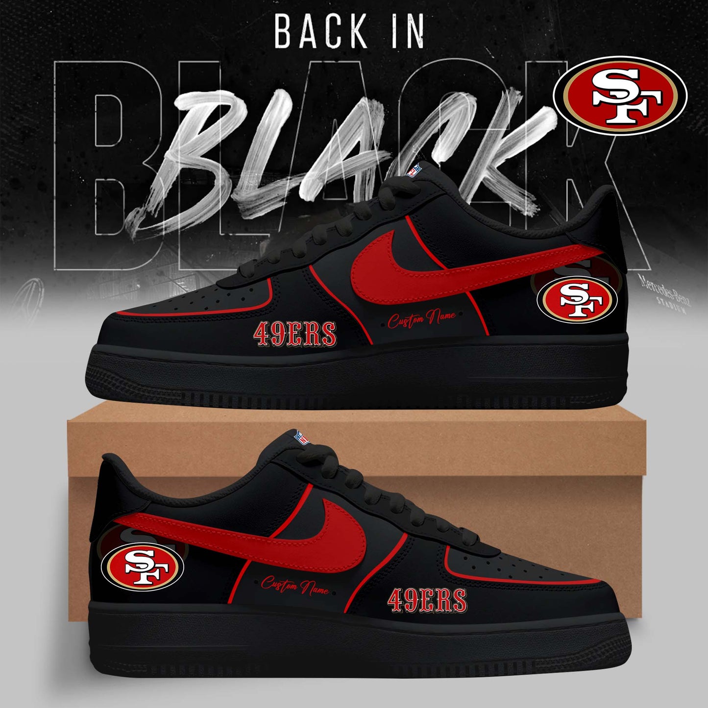 San Francisco 49ers – 2025 Back In Black Limited Edition AF1