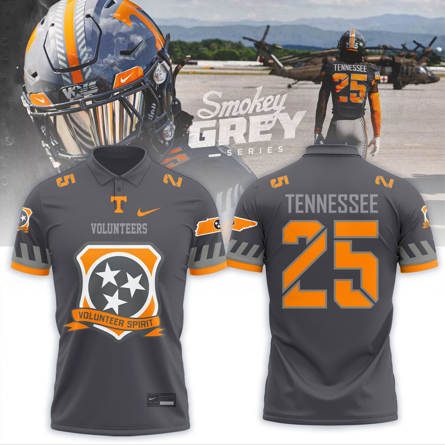 __..Tennessee Football Smokey Grey Series Uniform 2025 Shirt