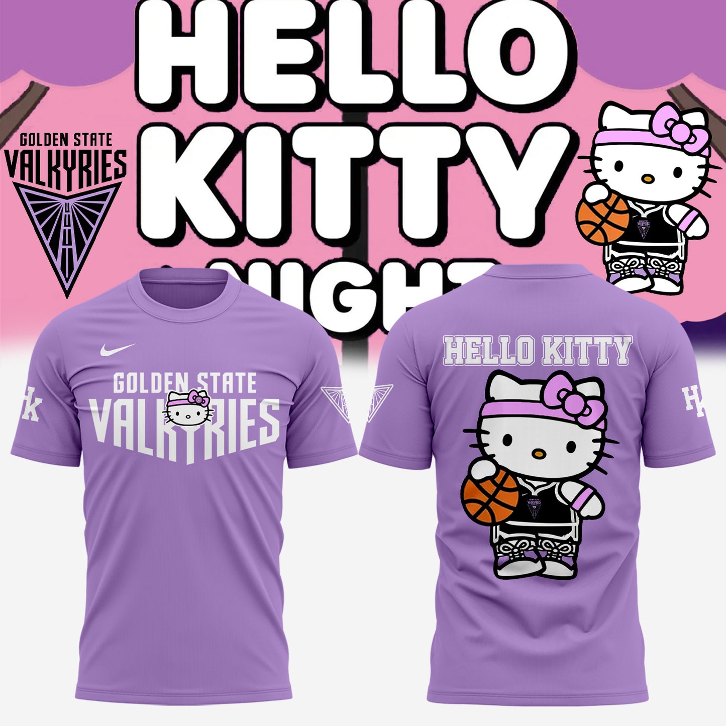 Golden State Valkyries x Hello Kitty Limited Edition 2025 T shirt