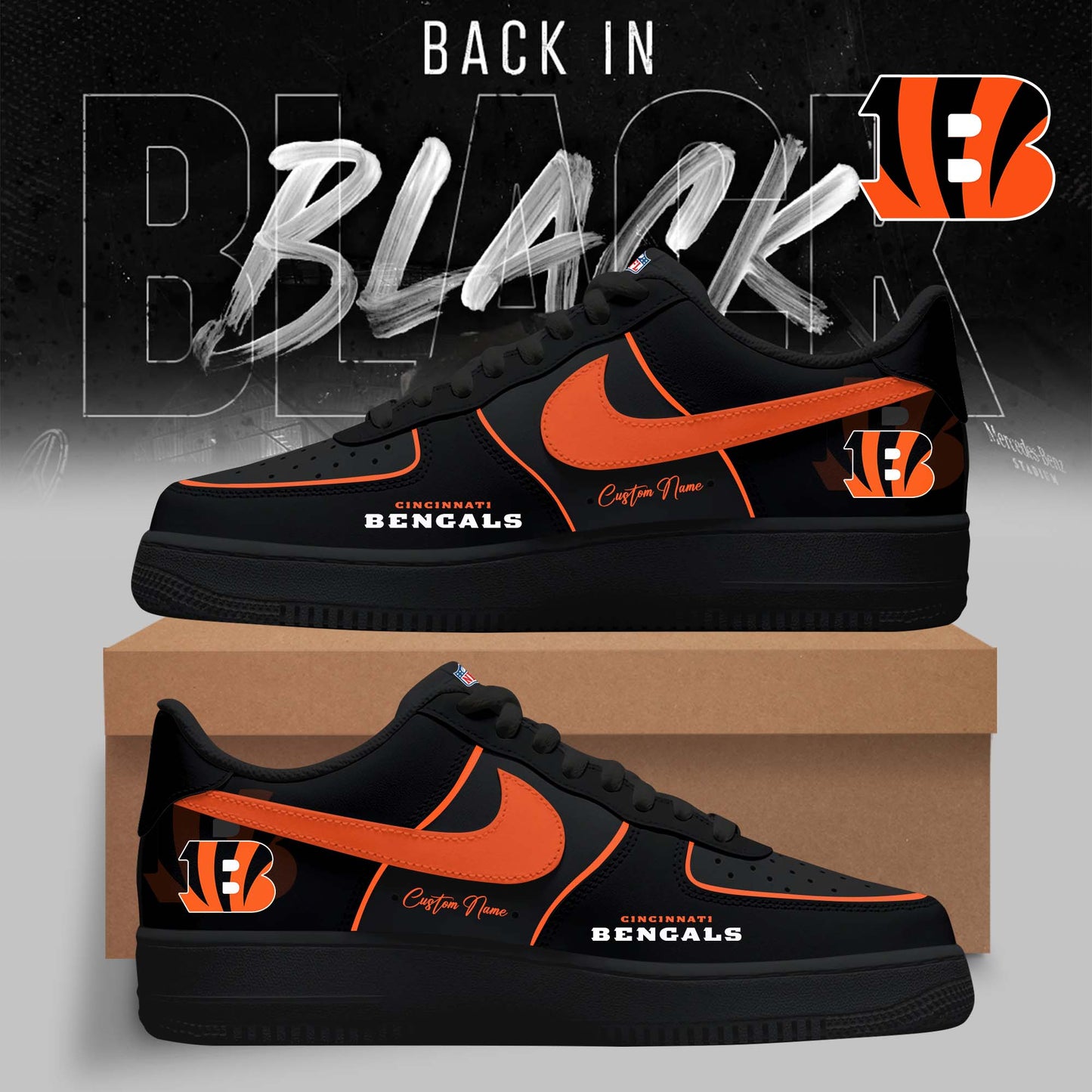 Cincinnati Bengals – 2025 Back In Black Limited Edition AF1