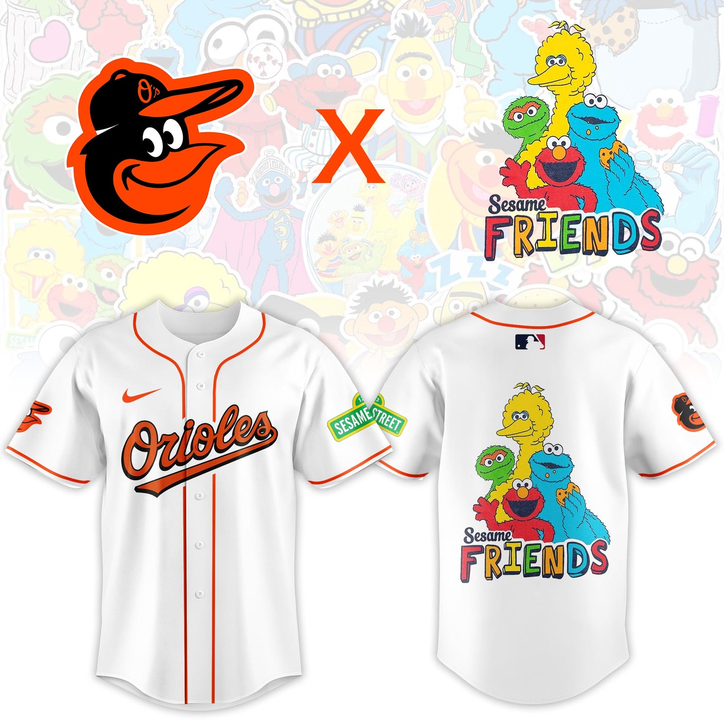 .Baltimore Orioles 2025 Sesame Street Night Limited Jersey
