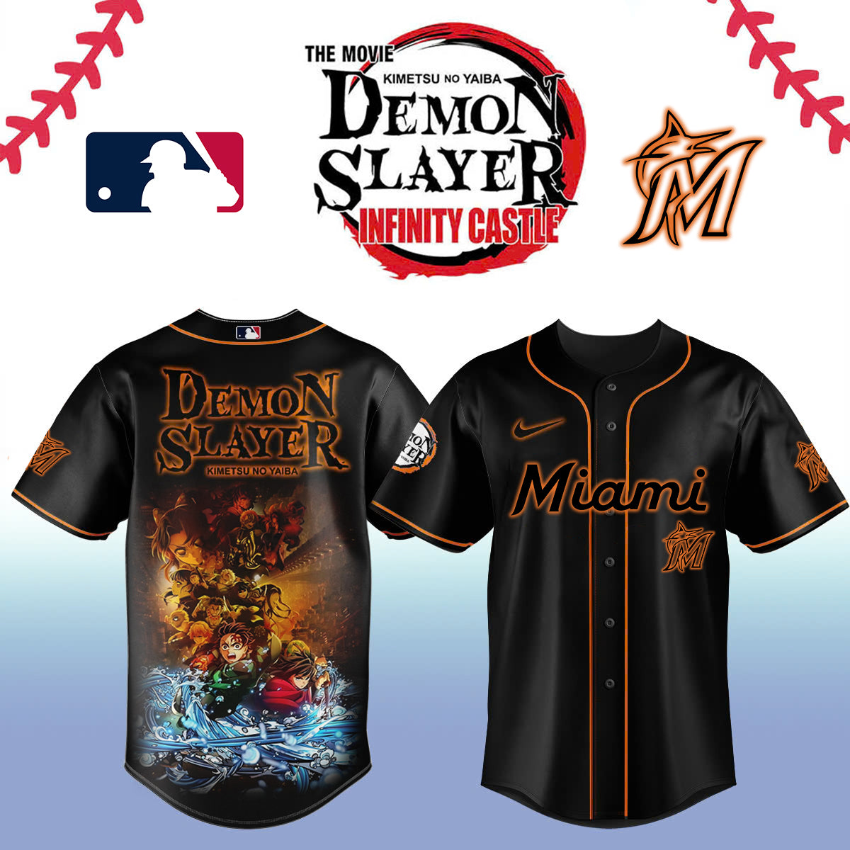Demon slayer_Miami Marlins Baseball Jersey