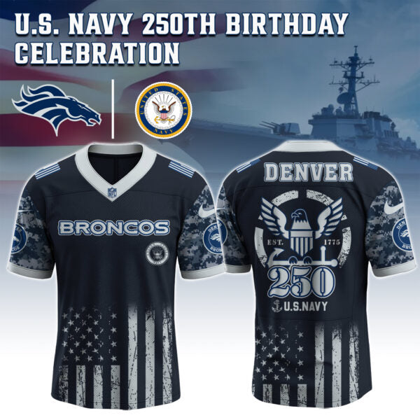 Denver Broncos x U.S. NAVY 250TH Birthday Special Edition Jersey - Tycheco