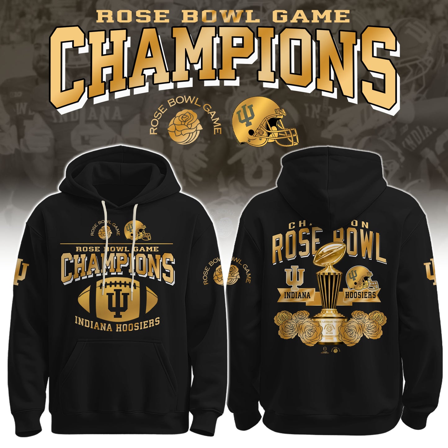 IU Hoosiers Football Rose Bowl Champions Special Hoodie Limited Edition
