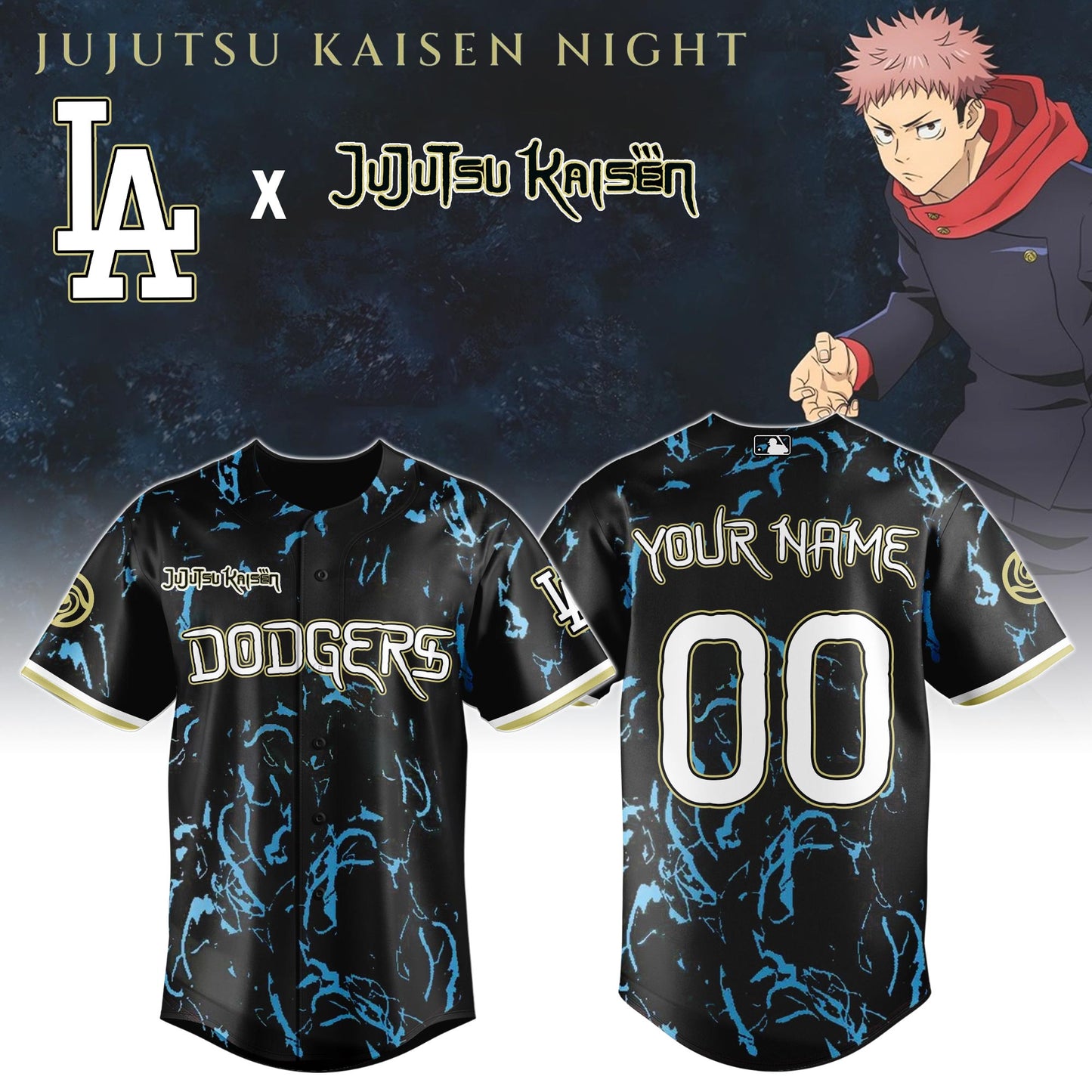 Los Angeles Dodgers MLB x Jujutsu Kaisen Night Jersey Limited
