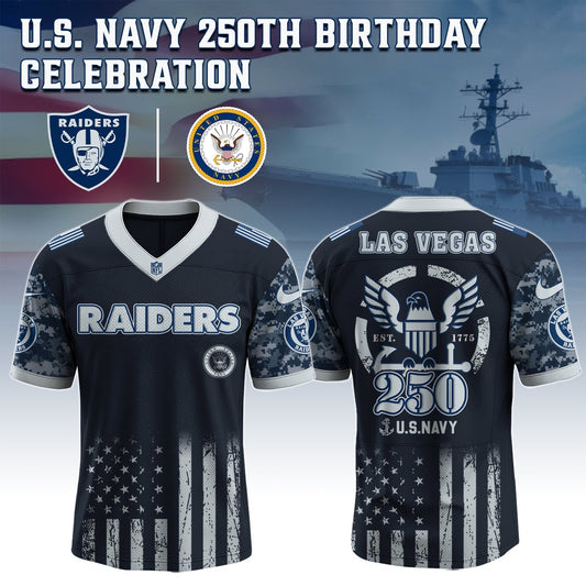Las Vegas Raiders x U.S. NAVY 250TH Birthday Special Edition Jersey - Tycheco