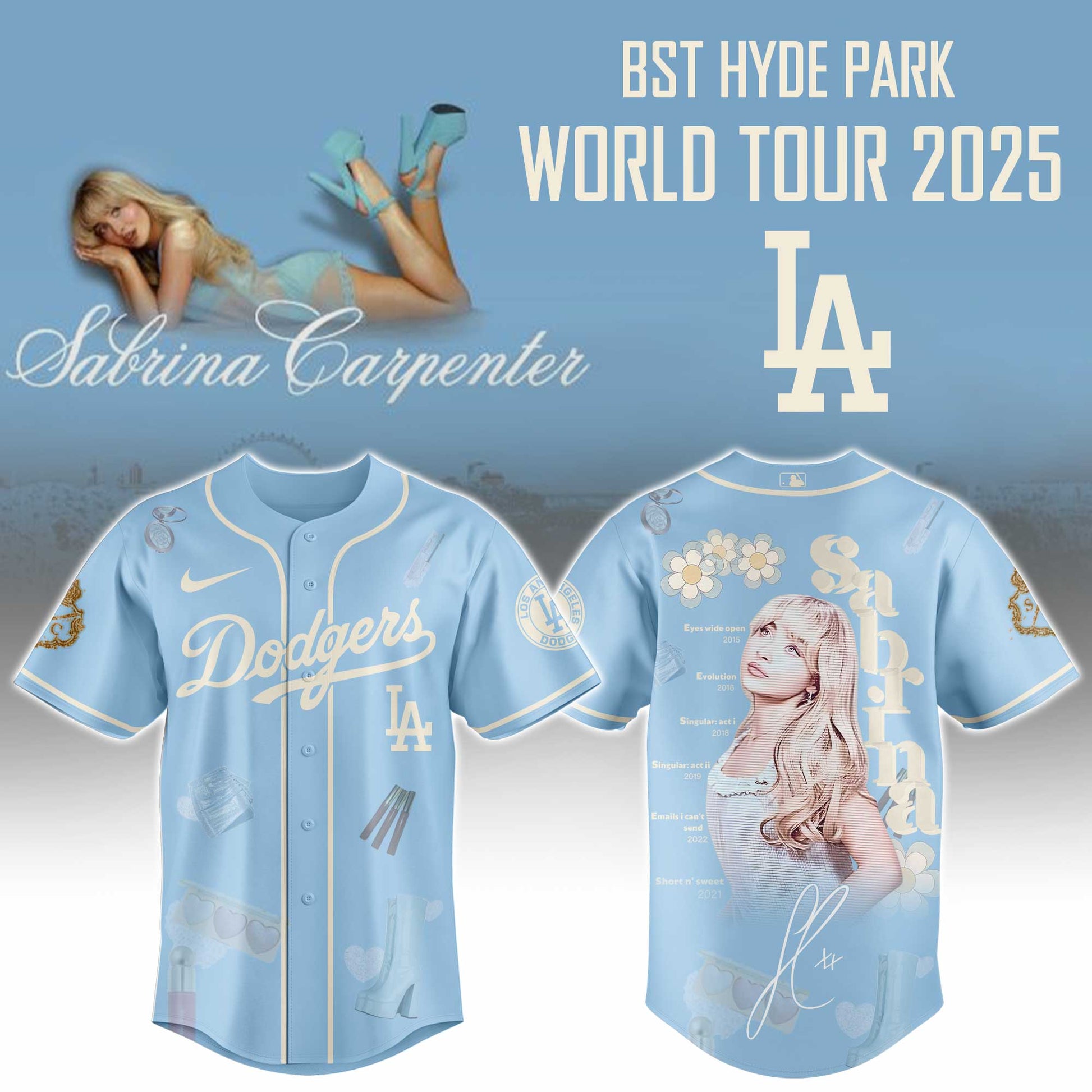 LA Dodgers x Sabrina Carpenter "Short n’ Sweet Tour" Jersey Editions Limited +Selling Out Fast