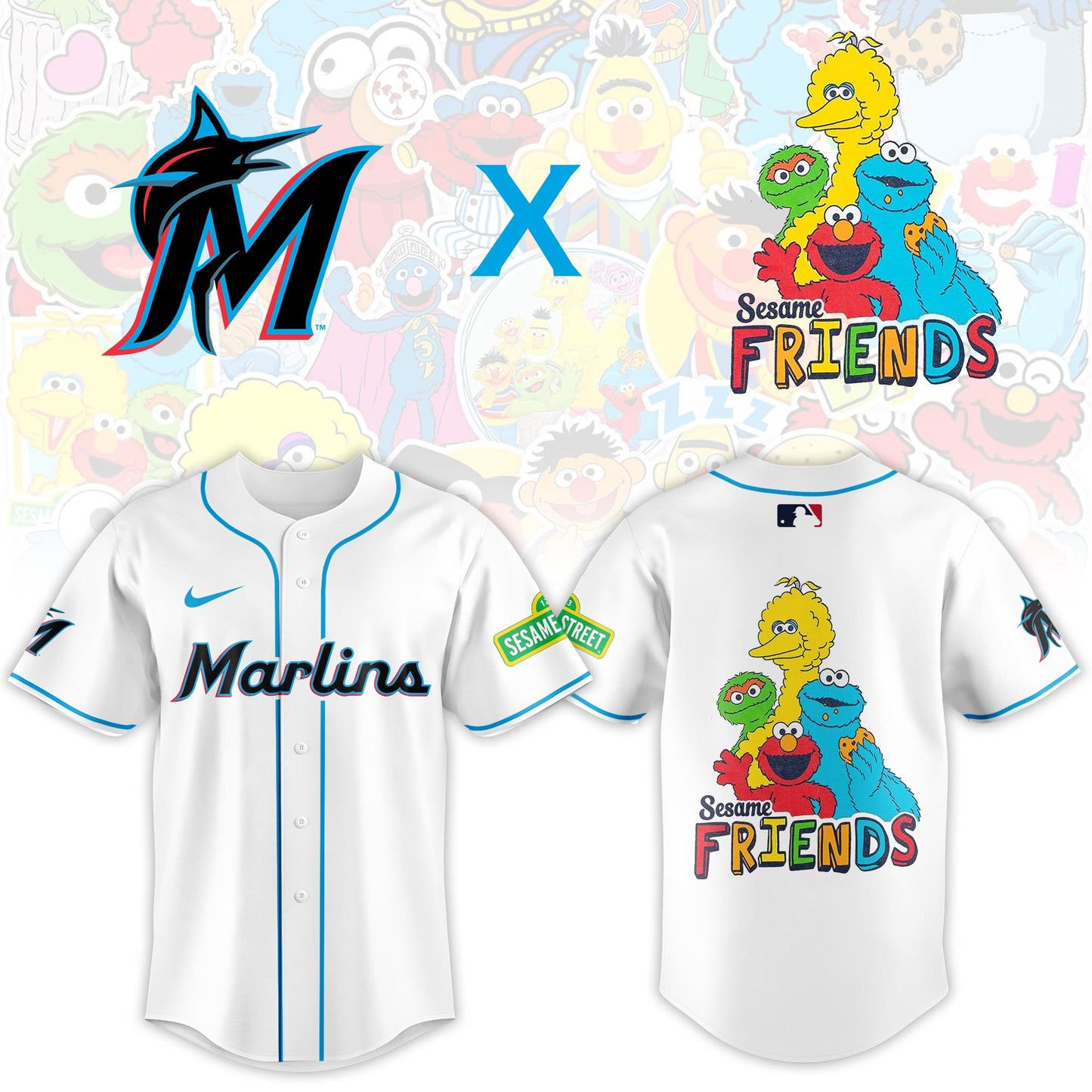 .Miami Marlins 2025 Sesame Street Night Limited Jersey