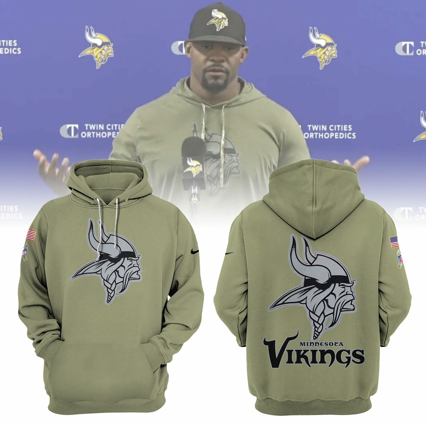 Minnesota Vikings NFL 2024 Limited Edition “Winter Warrior” Nike Veteran Hoodie