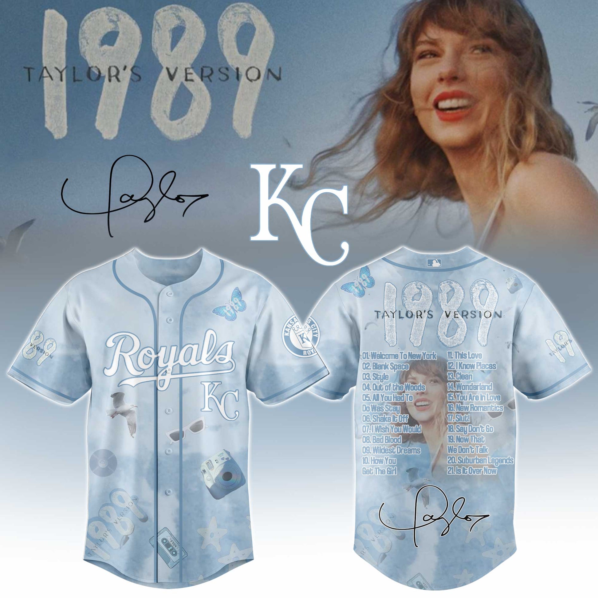 KC 1989 Sky Blue Baseball Jersey