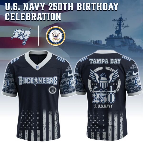 Tampa Bay Buccaneers x U.S NAVY 250TH Birthday Special Edition Jersey - Tycheco