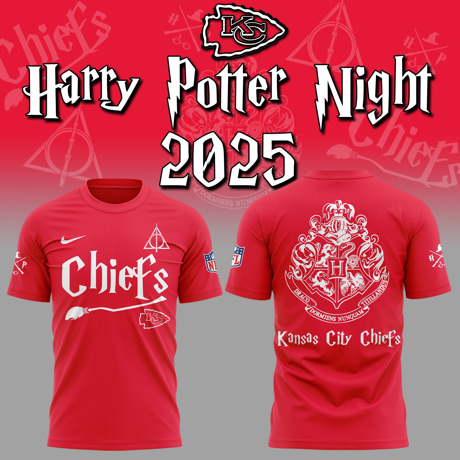 Kansas City Chiefs Harry Potter 2025 Combo T-Shirt