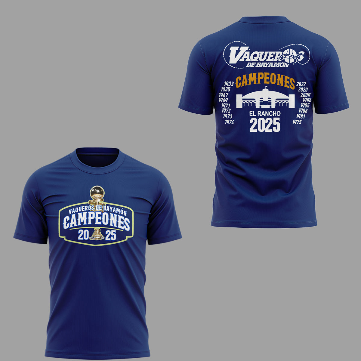 Vaqueros de Bayamon Champions Baloncesto Superior Nacional 2025 TShirt