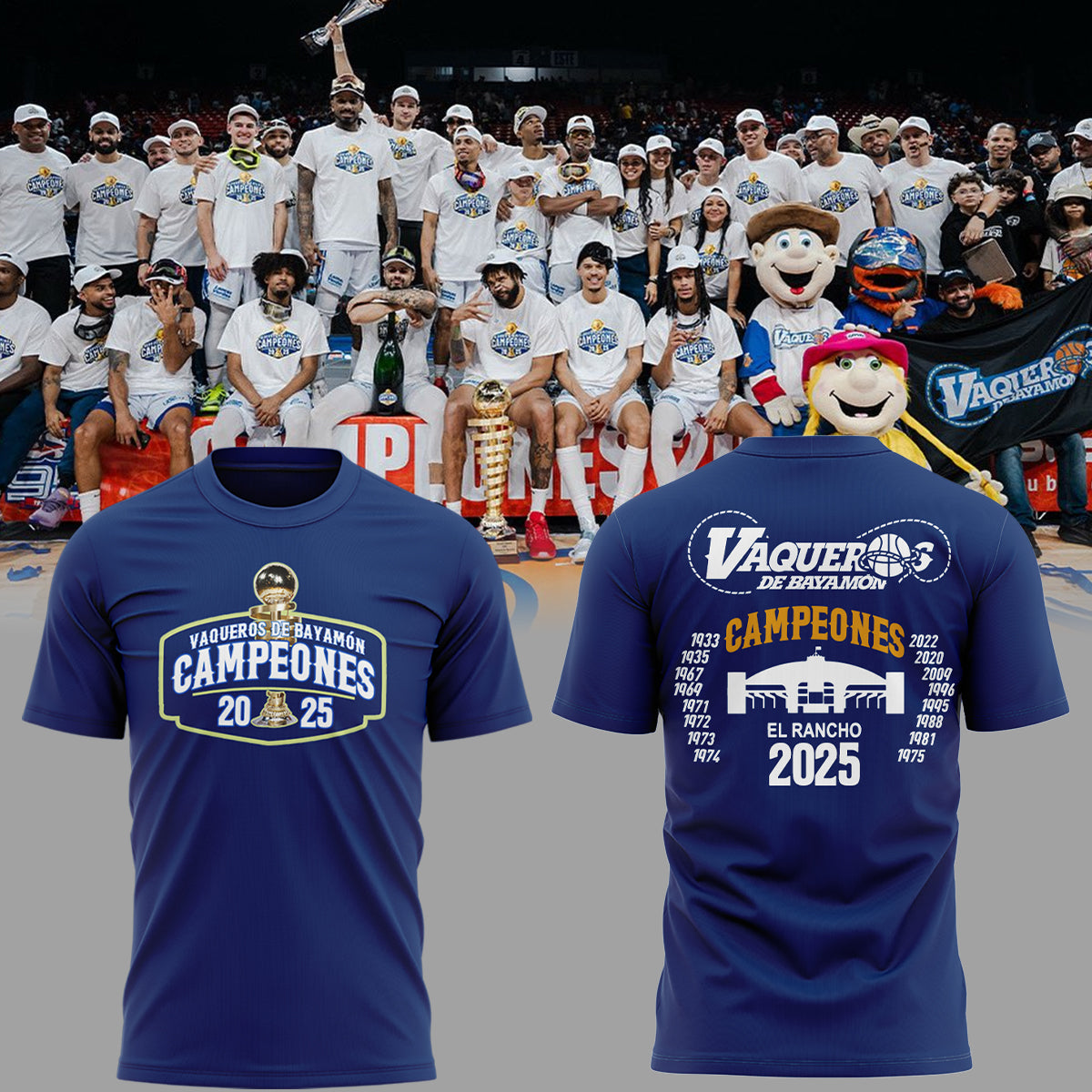 Vaqueros de Bayamon Champions Baloncesto Superior Nacional 2025 TShirt