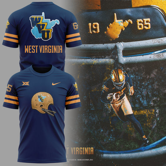 Limited Edition WVU Football 𝟏𝟗𝟔𝟓 𝐓𝐡𝐫𝐨𝐰𝐛𝐚𝐜𝐤  TShirt-ND09262527
