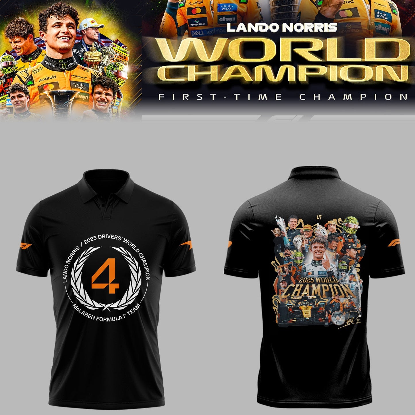 Limited Edition 2025 Lando Norris World Champions Combo Polo
