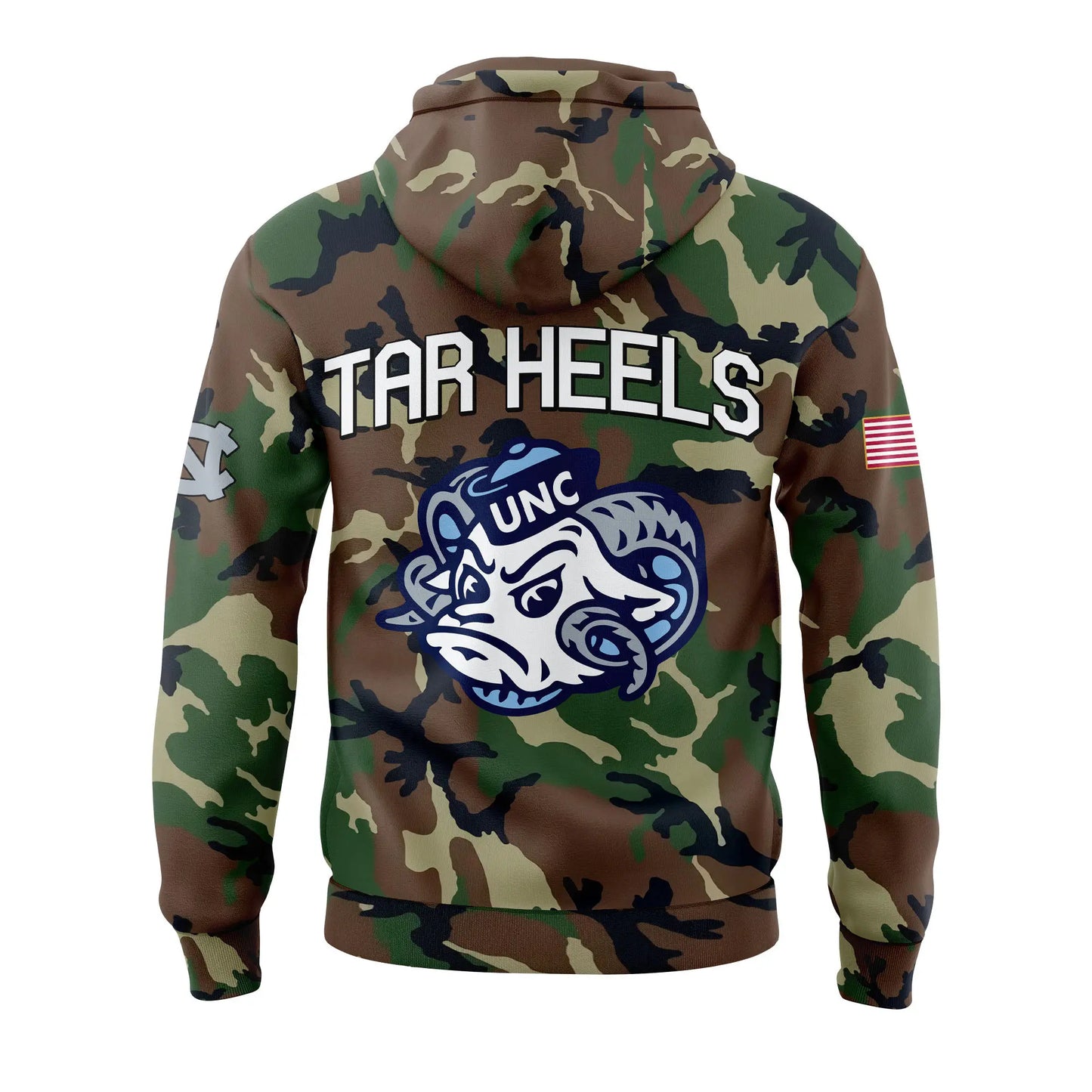 Limited Edition North Carolina Football Thanks Veterans Camo Hoodie - - Carolina Tar Heels Shirt