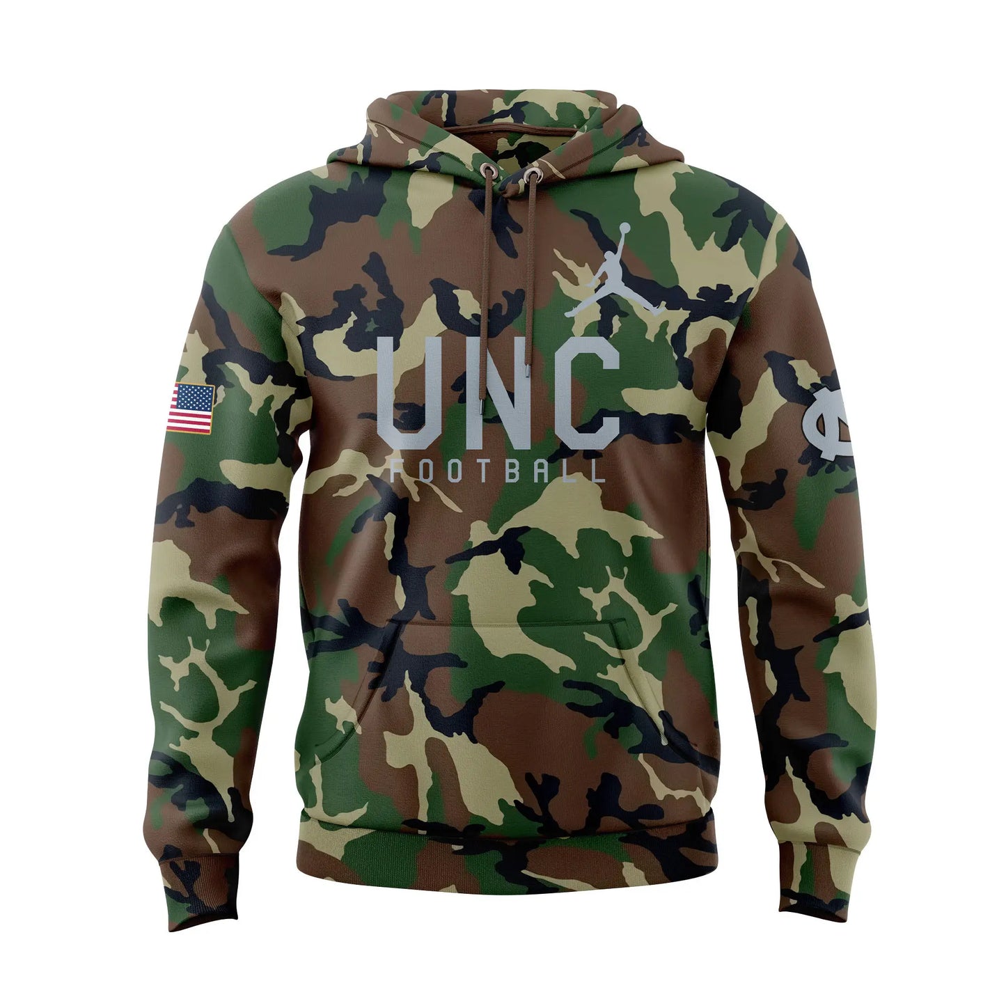 Limited Edition North Carolina Football Thanks Veterans Camo Hoodie - - Carolina Tar Heels Shirt