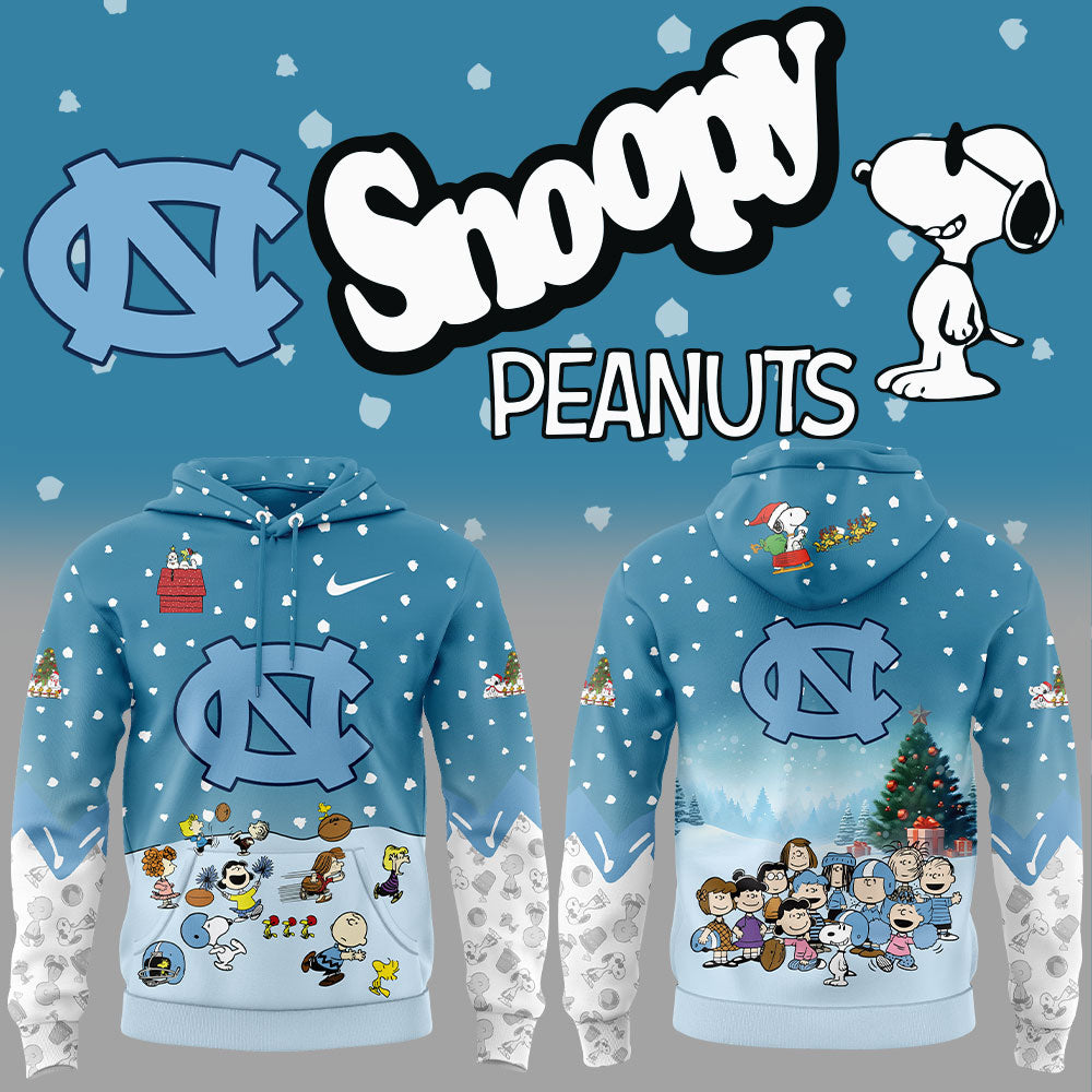 UNC Football Peanuts Snoopy Hoodie V2 - - Carolina Tar Heels Shirt