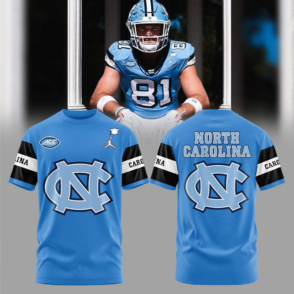 Limited Edition North Carolina Football T-Shirt - - Carolina Tar Heels Shirt