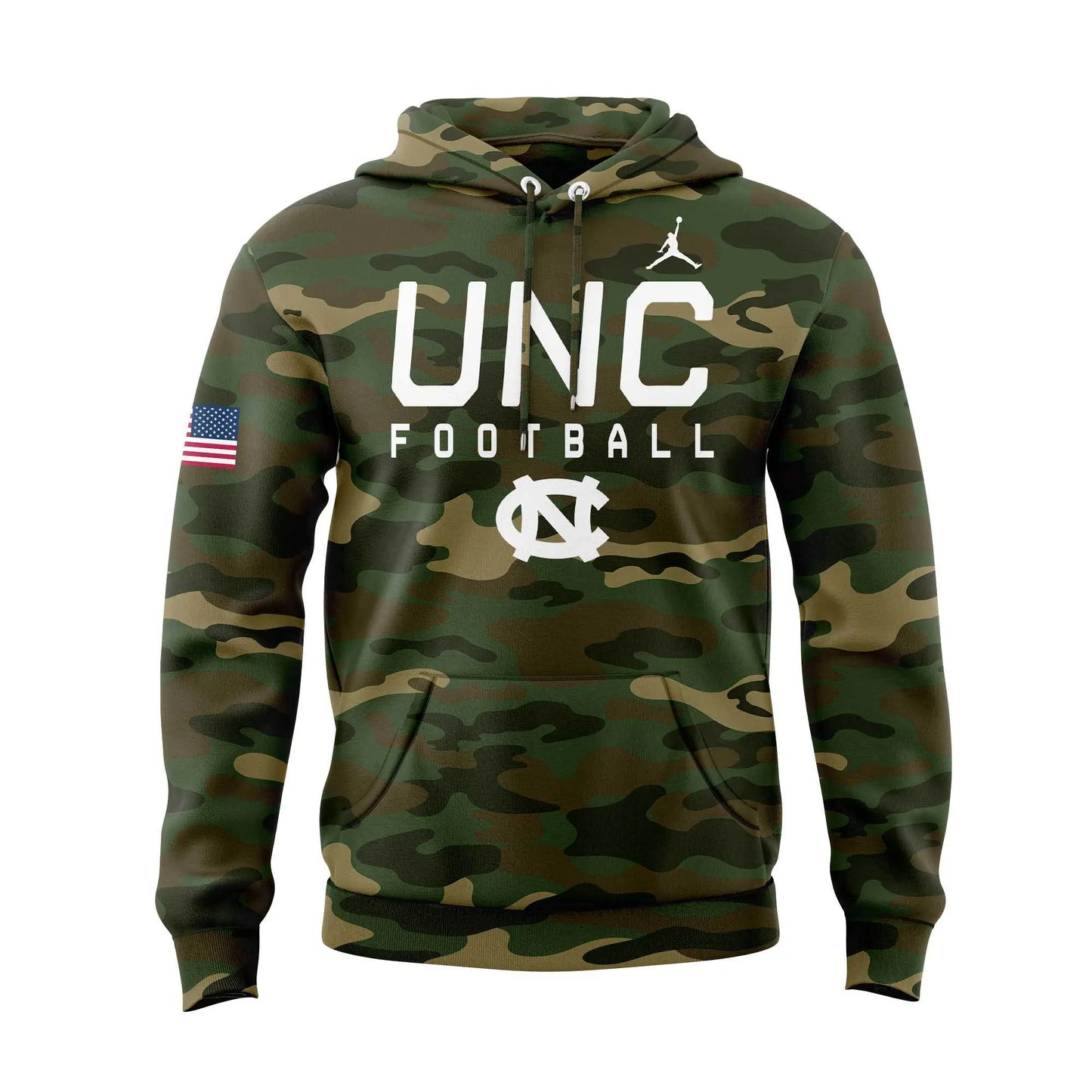 Limited Edition North Carolina Football Thanks Veterans Camo Hoodie - - Carolina Tar Heels Shirt