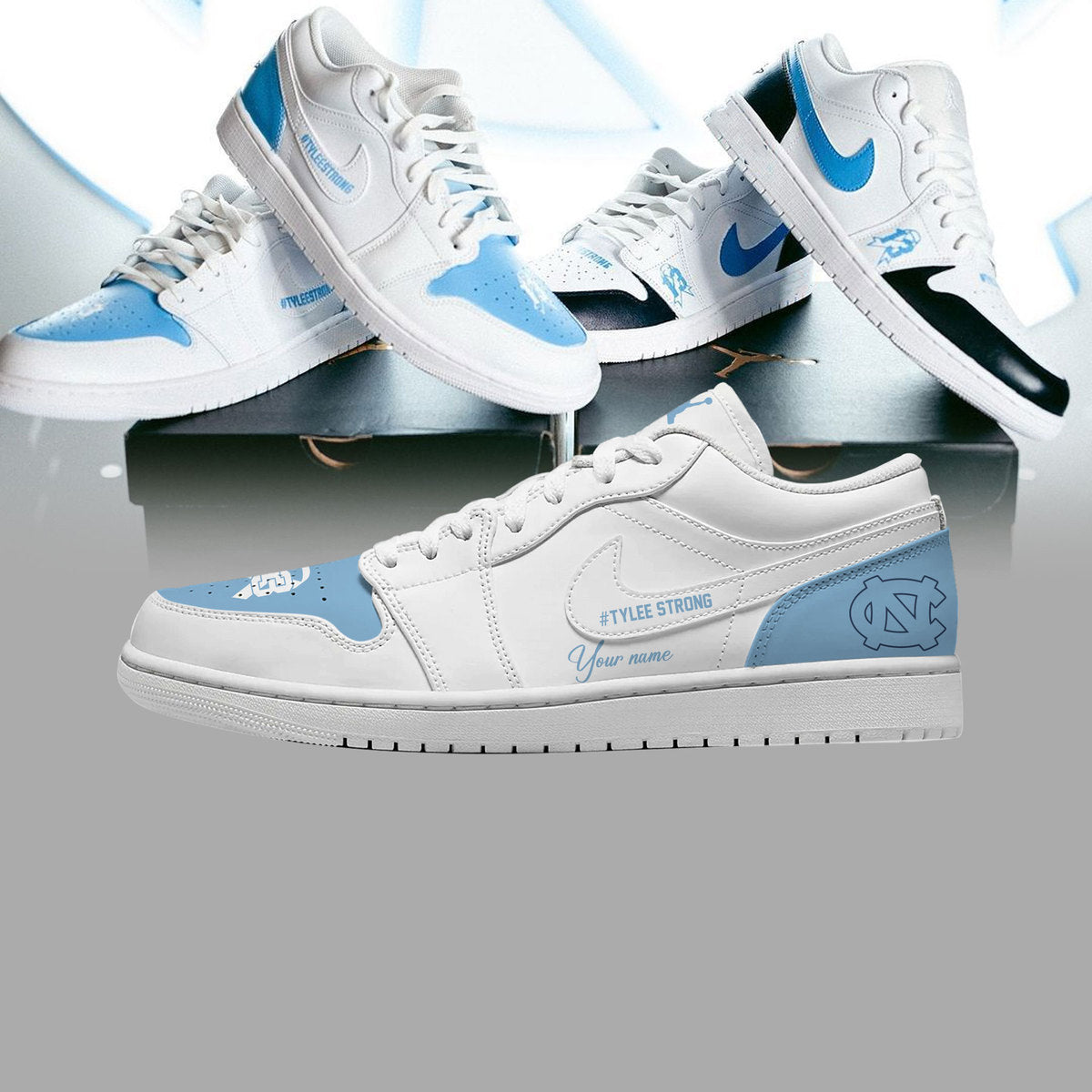 North Carolina Football Custom Name For Fans Shoes