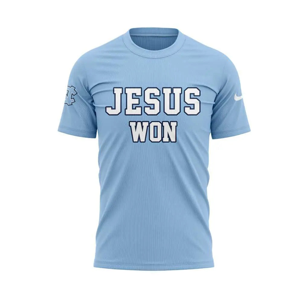 Limited Edition UNC Football JESUS WON T-Shirt- - Carolina Tar Heels Shirt