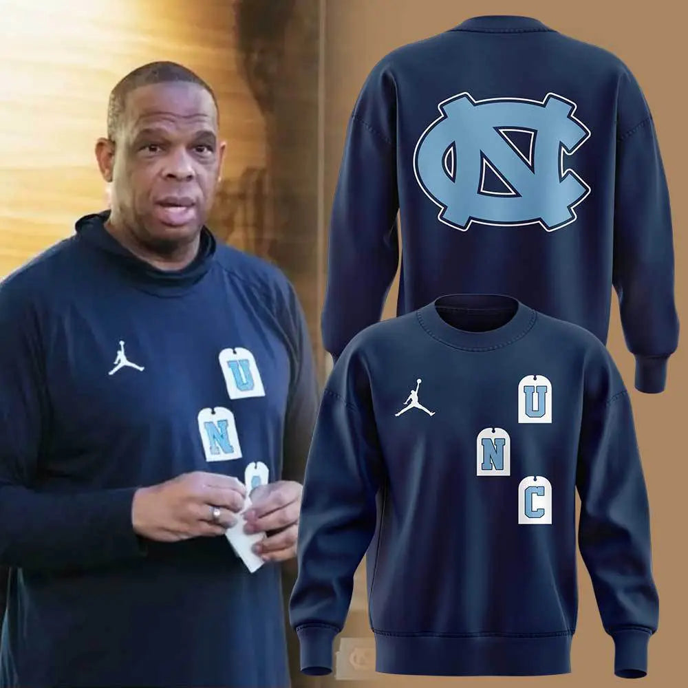 UNC Basketball Coach Hubert Davis New Sweatshirt - - Carolina Tar Heels Shirt
