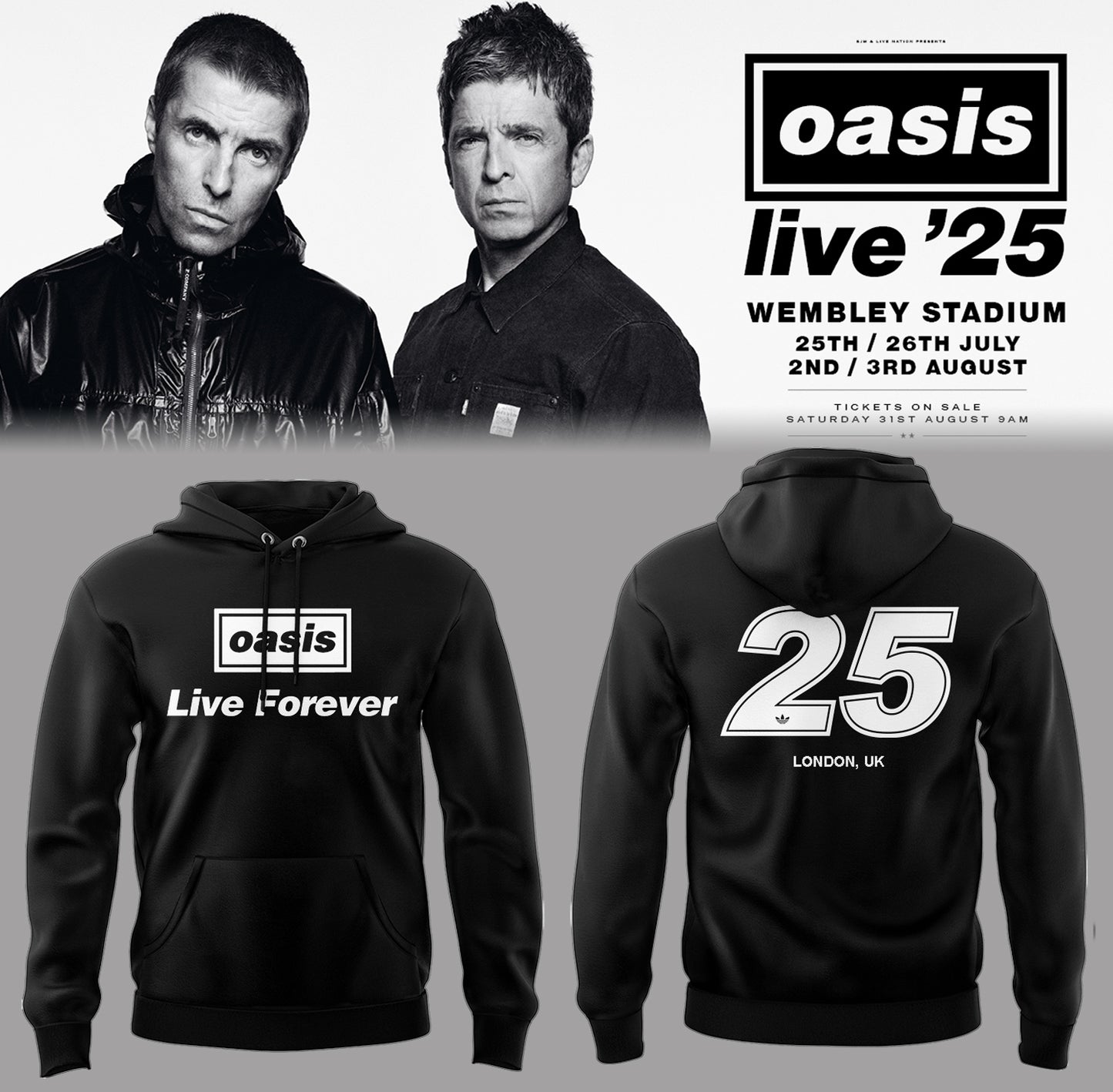 Limited Oasis live 25 At London Edition Hoodie