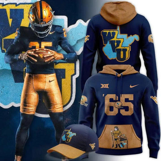 Limited Edition WVU Football 𝟏𝟗𝟔𝟓 𝐓𝐡𝐫𝐨𝐰𝐛𝐚𝐜𝐤 Hoodie-PU09272500003