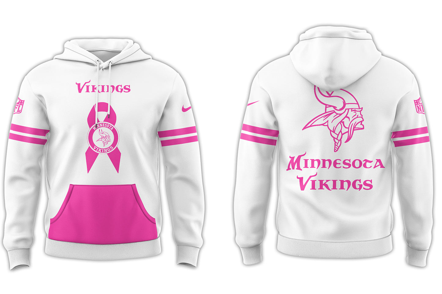 Minnesota Vikings NFL Nike Limited Intercept Cancer 2024 White Hoodie-PU101524373