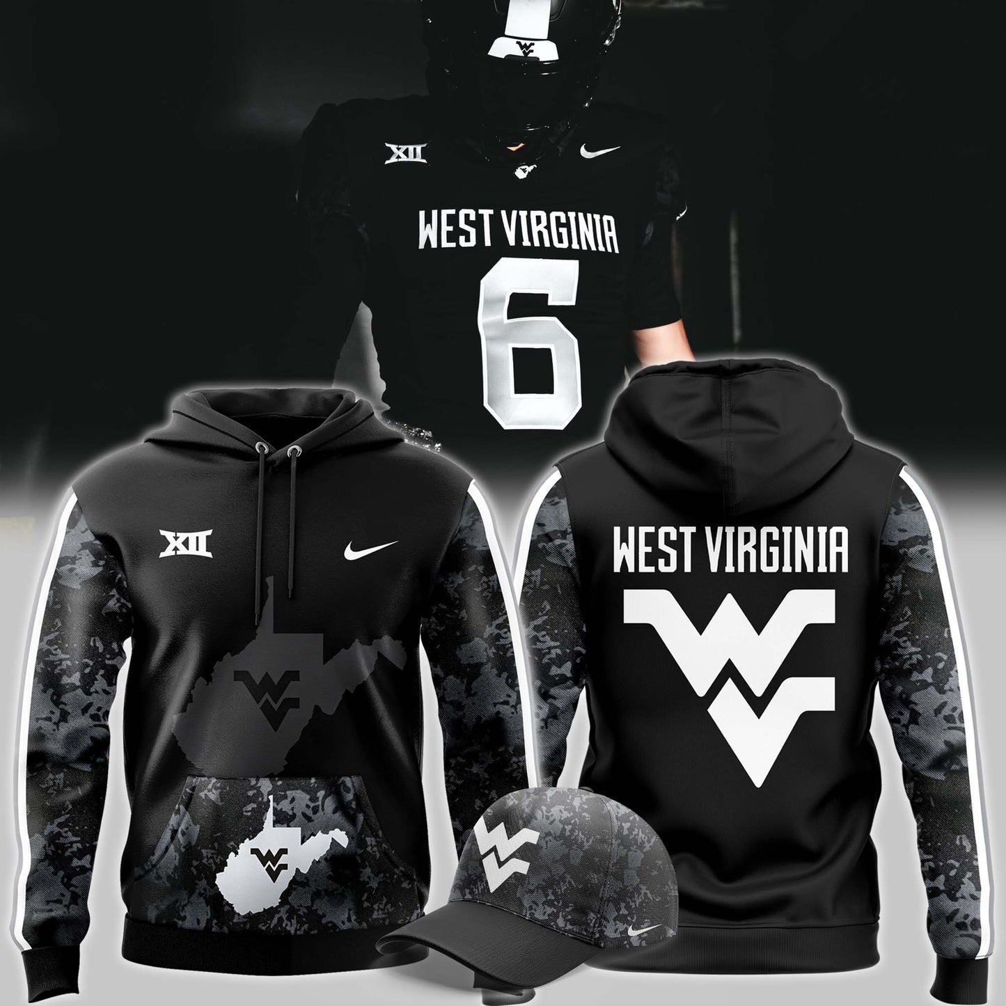 Limited Edition West VA “Coal Rush” Blackout Hoodie-PU111724564