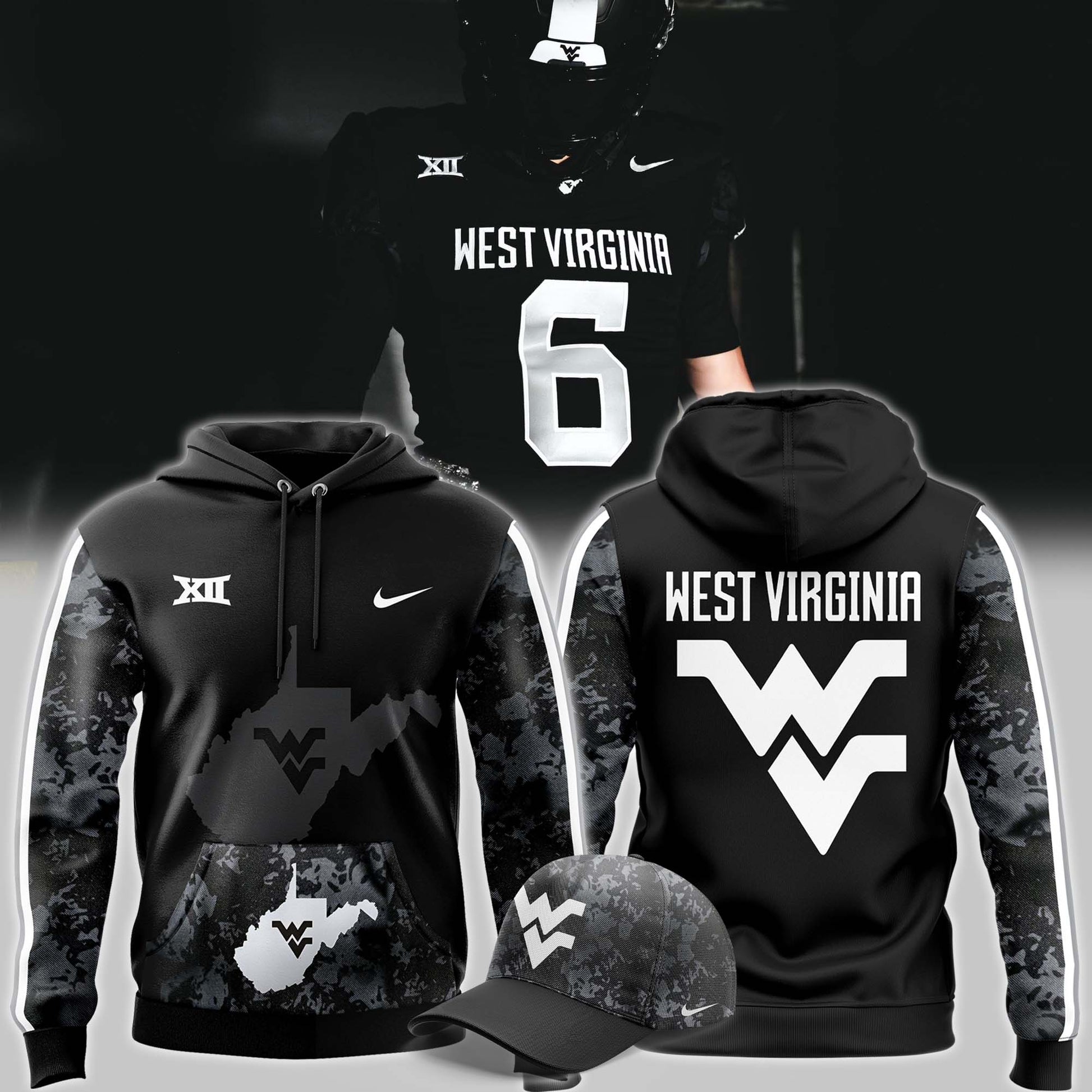 Limited Edition West VA “Coal Rush” Blackout Hoodie-PU111724564