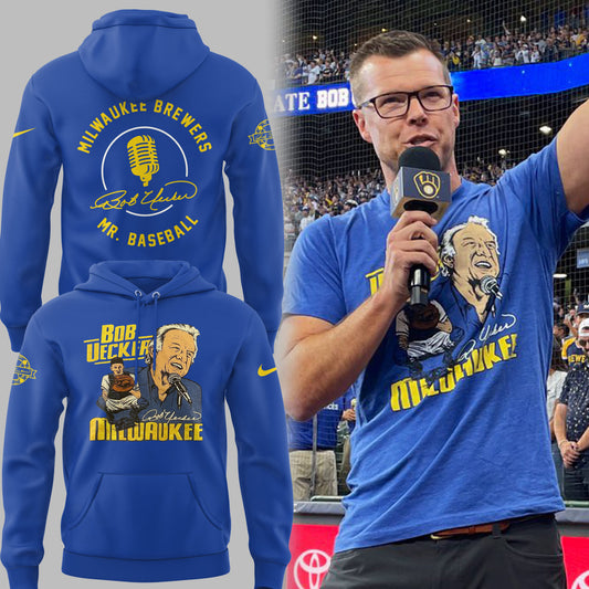 Limited Edition Brewers Baseball Honoring Mr. Baseball Bob Uecker Hoodie