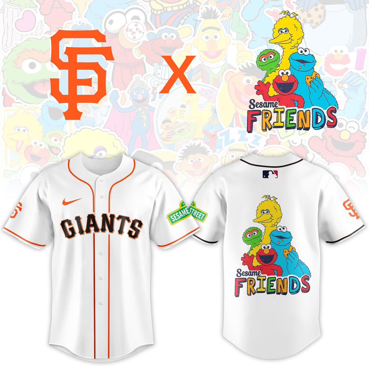 .San Francisco Giants 2025 Sesame Street Night Limited Jersey
