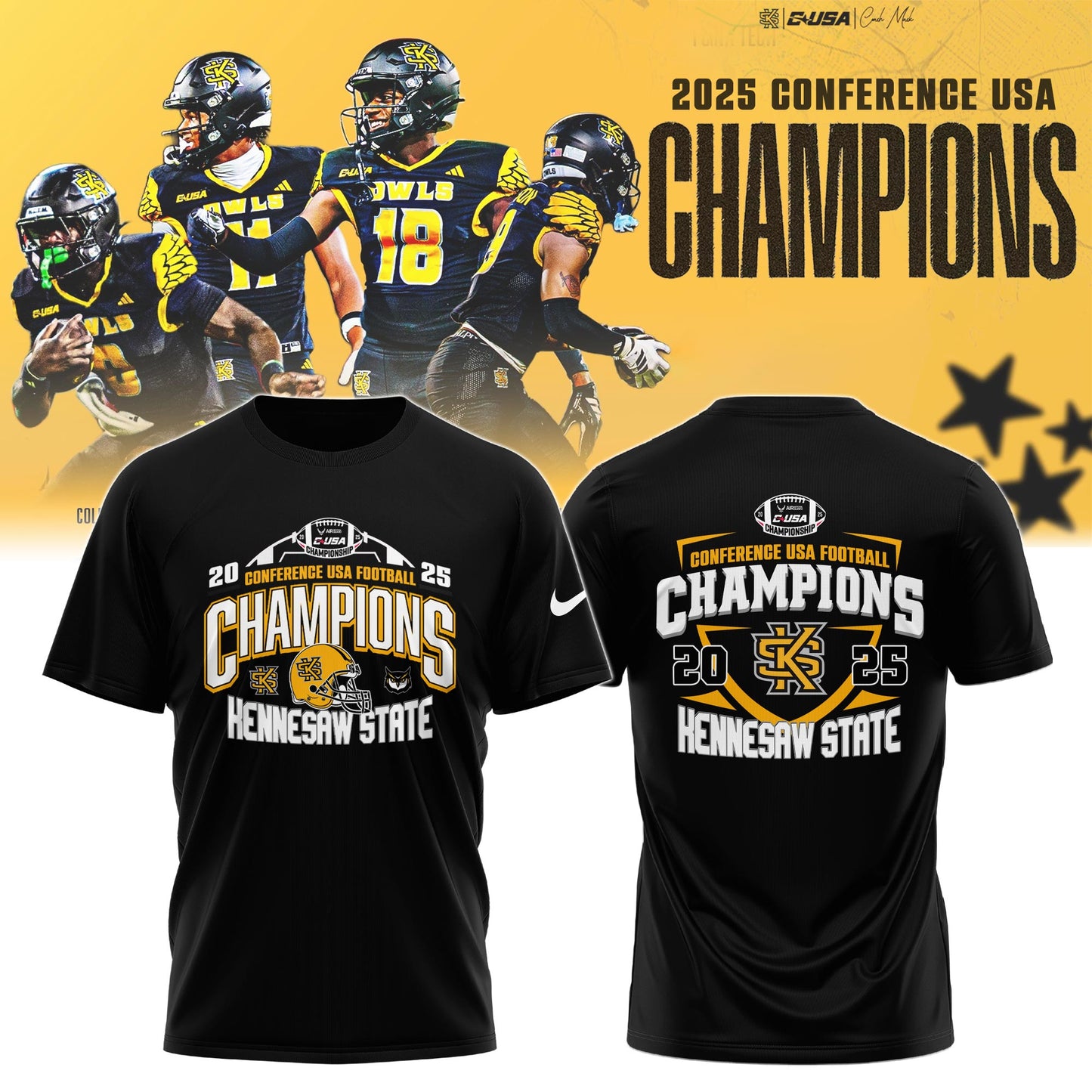 KENNESAW 2025 C-USA Football Conference Champions T-Shirt Limited Edition