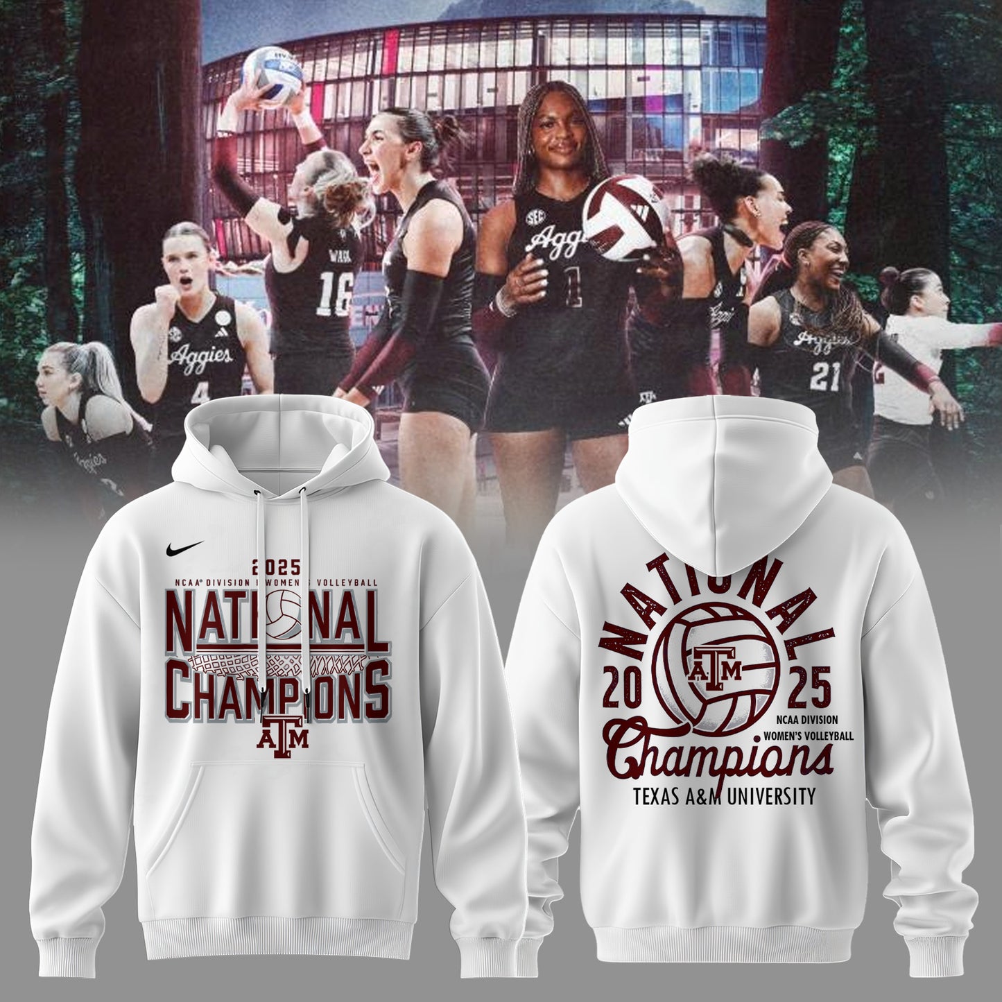 Aggies National Champions – 2025 Women’s Volleyball Hoodie
