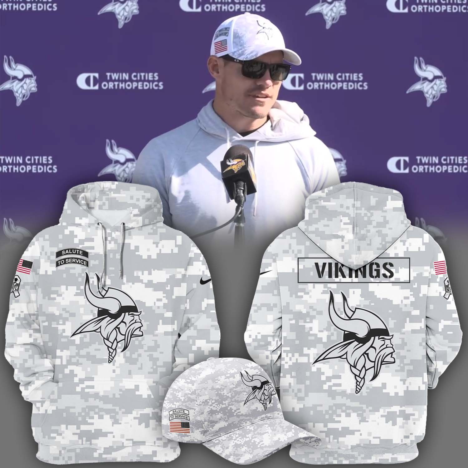 Limited Edition Minnesota Vikings NFL Nike Camo Veteran 2024 Hoodie-TN101824520