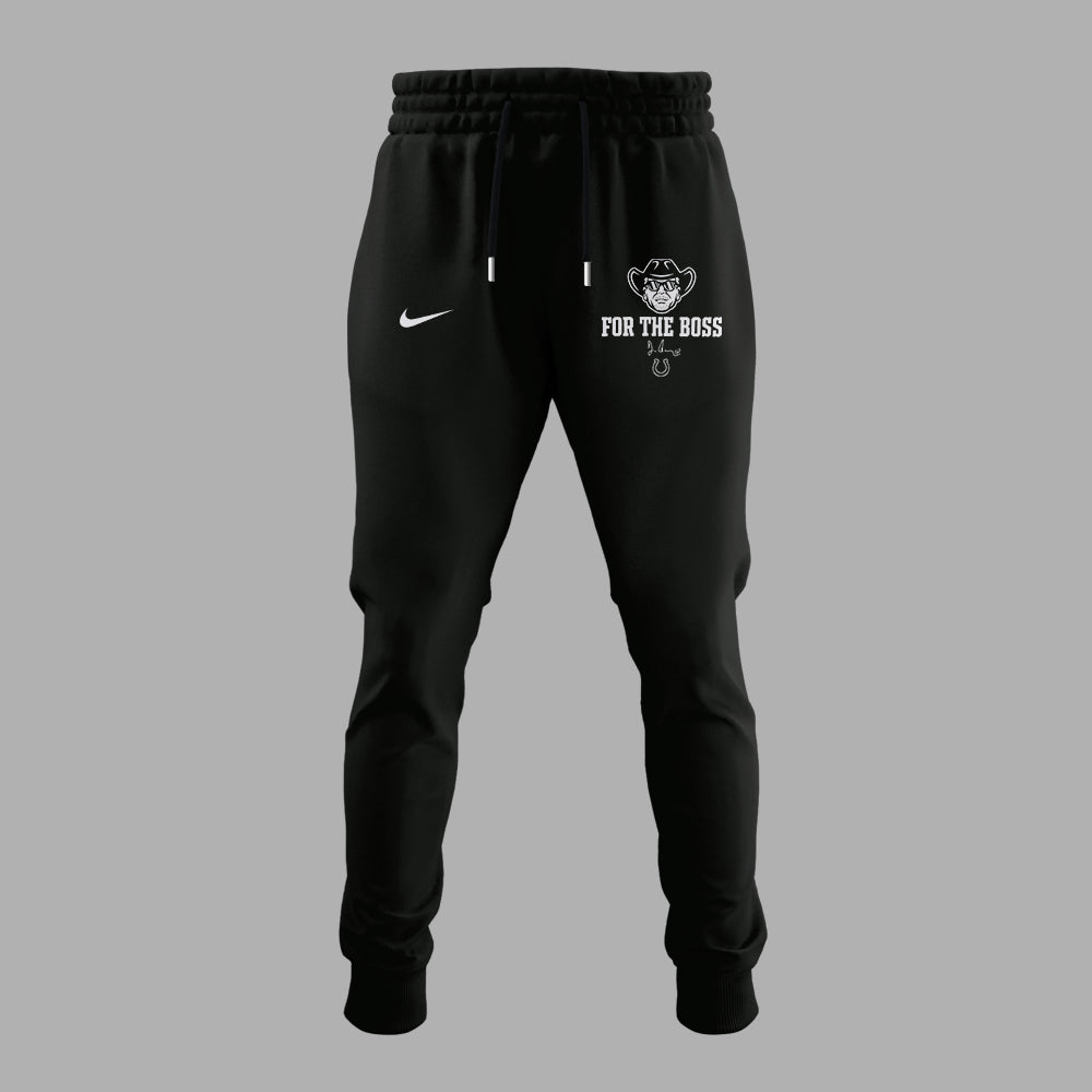 Limited Edition Colts FB In honor of Jim "For The Boss" Black Hoodie-PU25090775