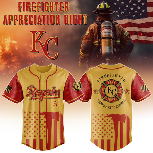 Kansas City Royals Firefighter Special Edition-3D Baseball Jersey
