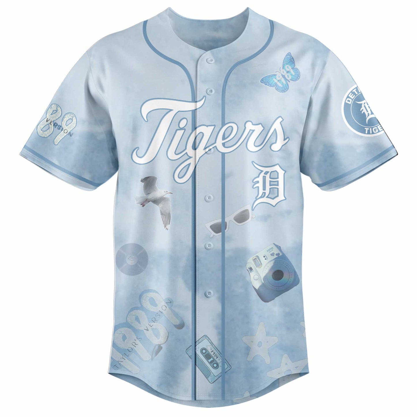 DET 1989 Sky Blue Baseball Jersey