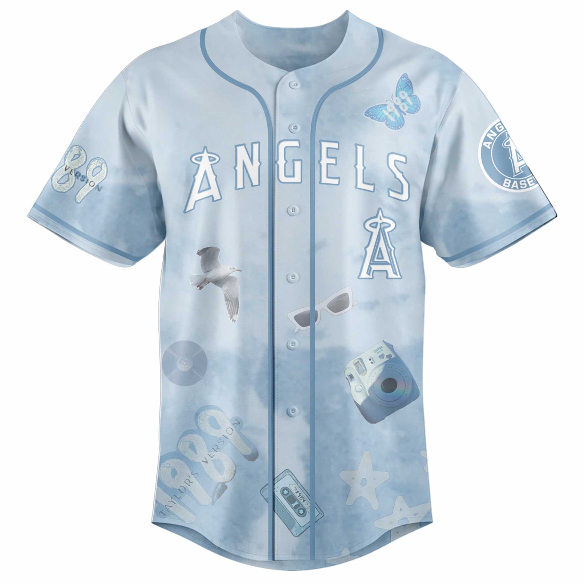 LAA 1989 Sky Blue Baseball Jersey