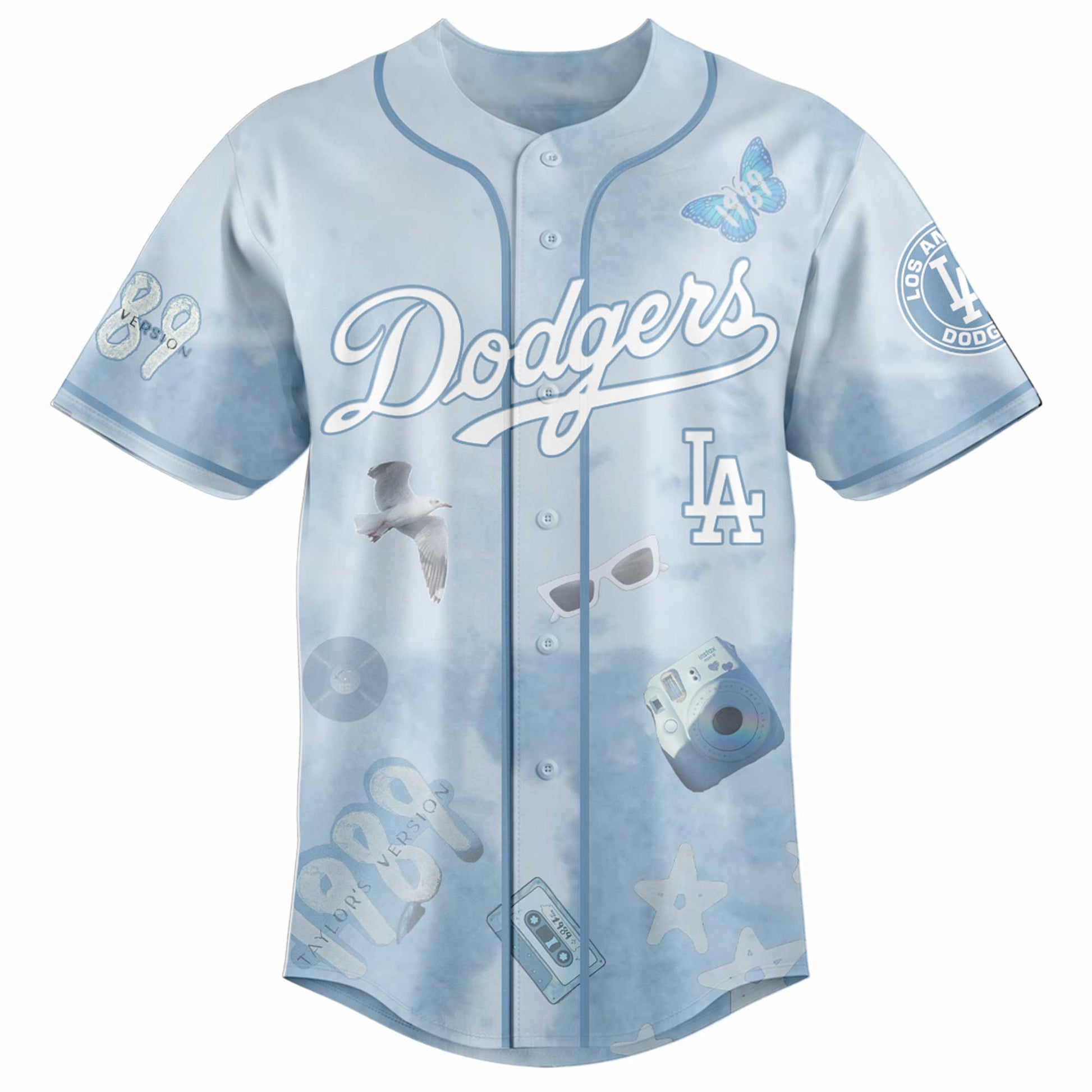 LAD 1989 Sky Blue Baseball Jersey