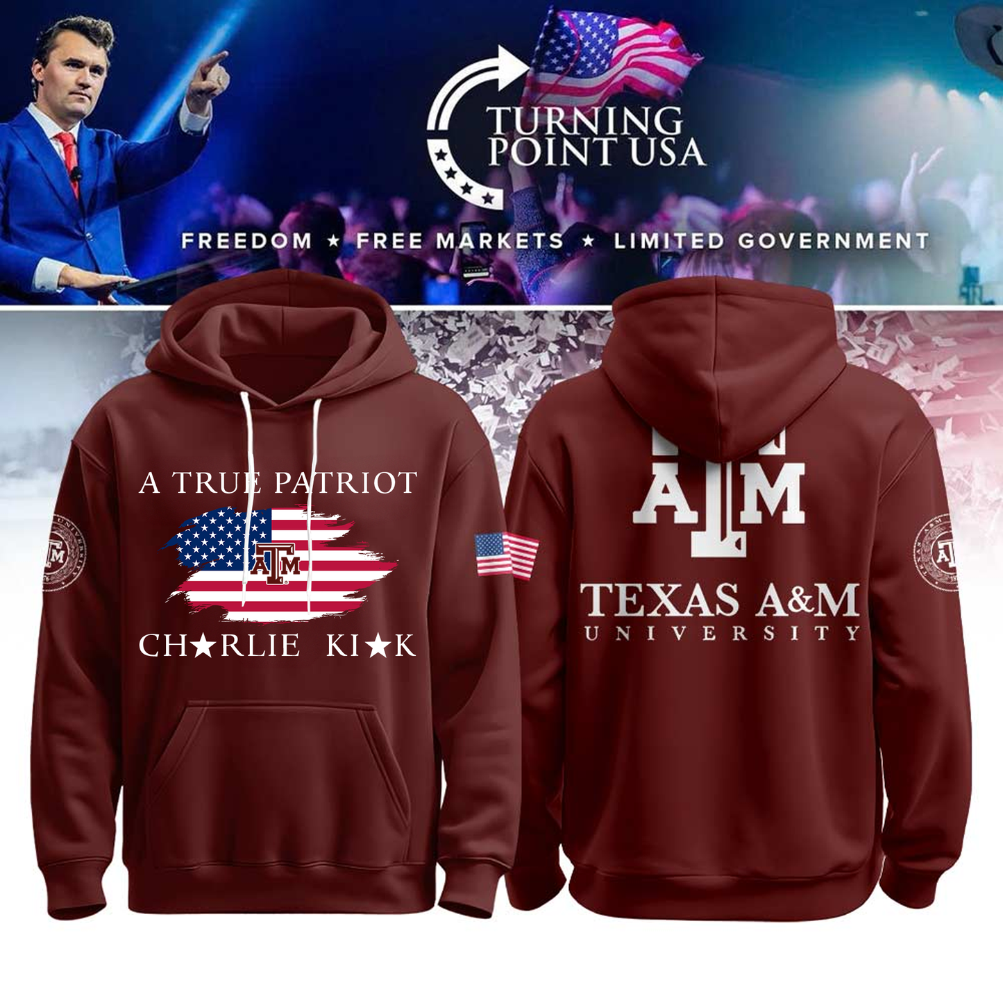 Limited Edition Texas A&M University x Turning Point USA Hoodie