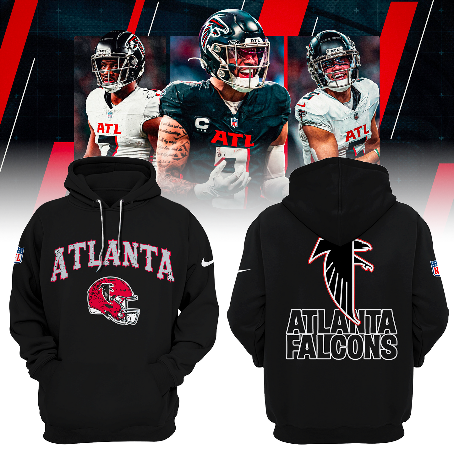 Atlanta Falcons NFL 2025 Retro Hoodie