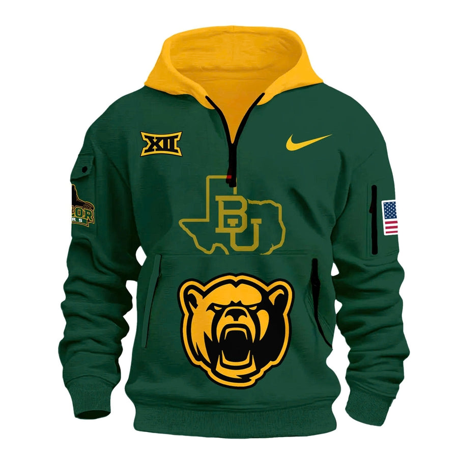 Men's Chrome Era Baylor Football New Hoodie Green And Gold 2025