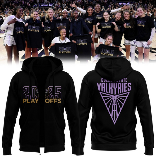 Limited edition 2025 Golden State Valkyries Playoff zip hoodie for fans