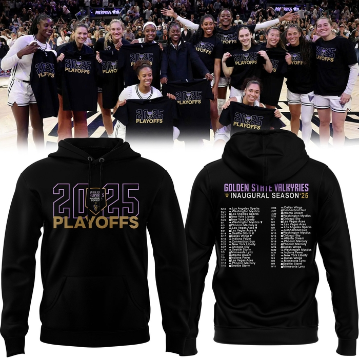 Limited edition 2025 Golden State Valkyries Playoff hoodie for fans