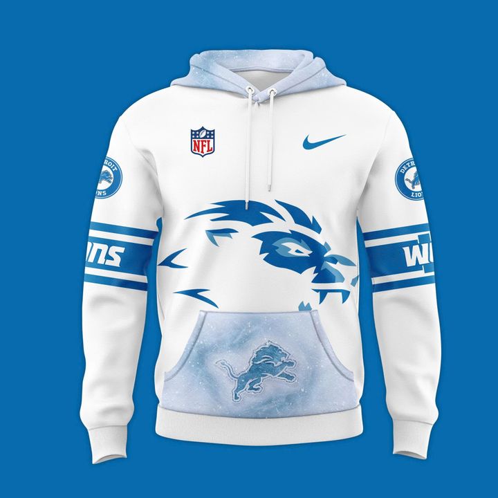 Men's Detroit Lions 2025 Icy White Limited Hoodie