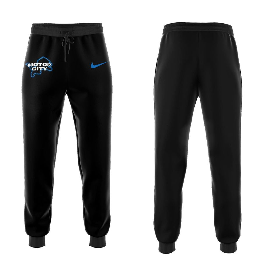 Black Detroit Lions Motor City Pullover Hoodie